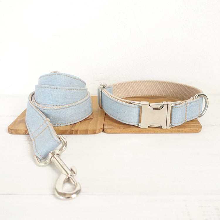 DoggySet: Leash & Collar Blue Denim