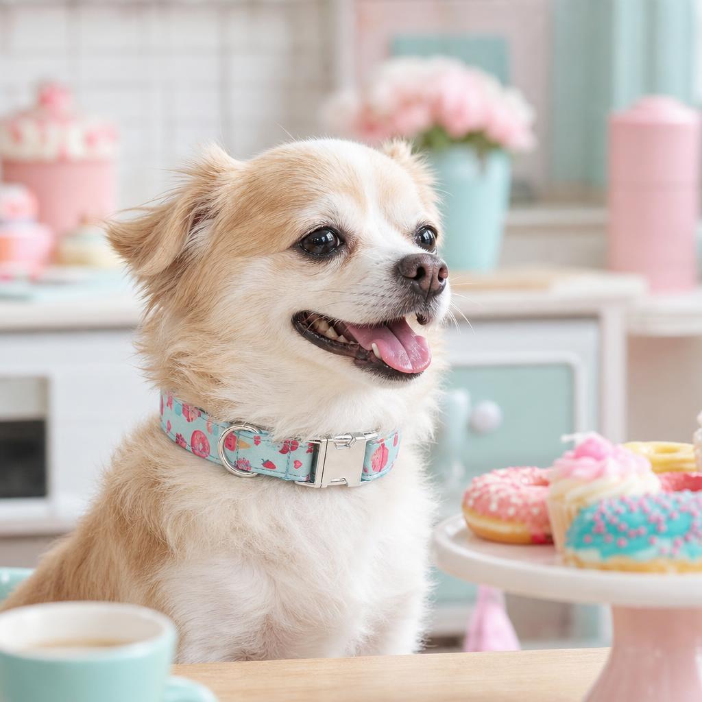 Dog wearing DoggySet LightBlue-PinkCream