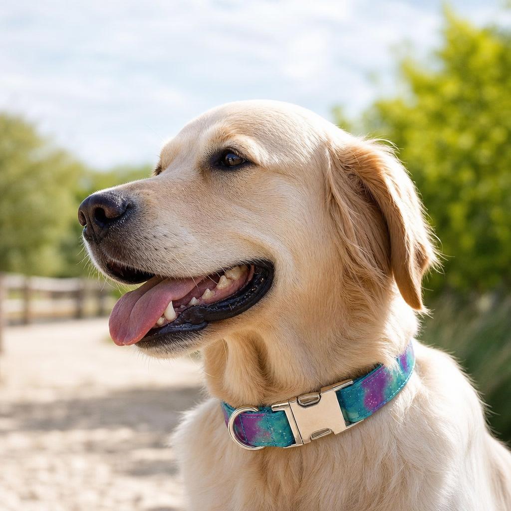 Dog wearing DoggySet Monster Blue